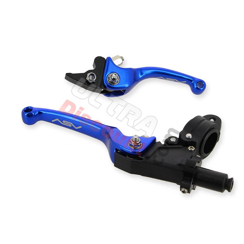 Coppia di leve per Pit Bike in alluminio blu (typo2), Ricambi Pit Bike Coppia di leve per Pit Bike in alluminio blu (typo2), Ricambi Pit Bike