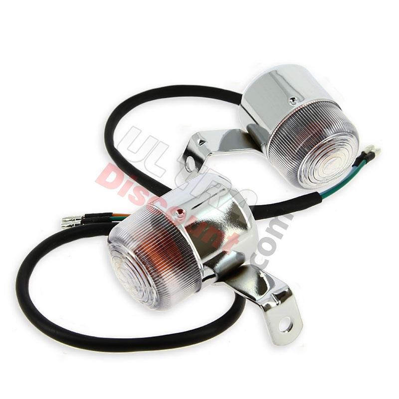 Indicatori di direzione Tuning Anteriori-Posteriori per Monkey 50cc-125cc Bianchi, Ricambi Monkey - Gorilla Indicatori di direzione Tuning Anteriori-Posteriori per Monkey 50cc-125cc Bianchi, Ricambi Monkey - Gorilla