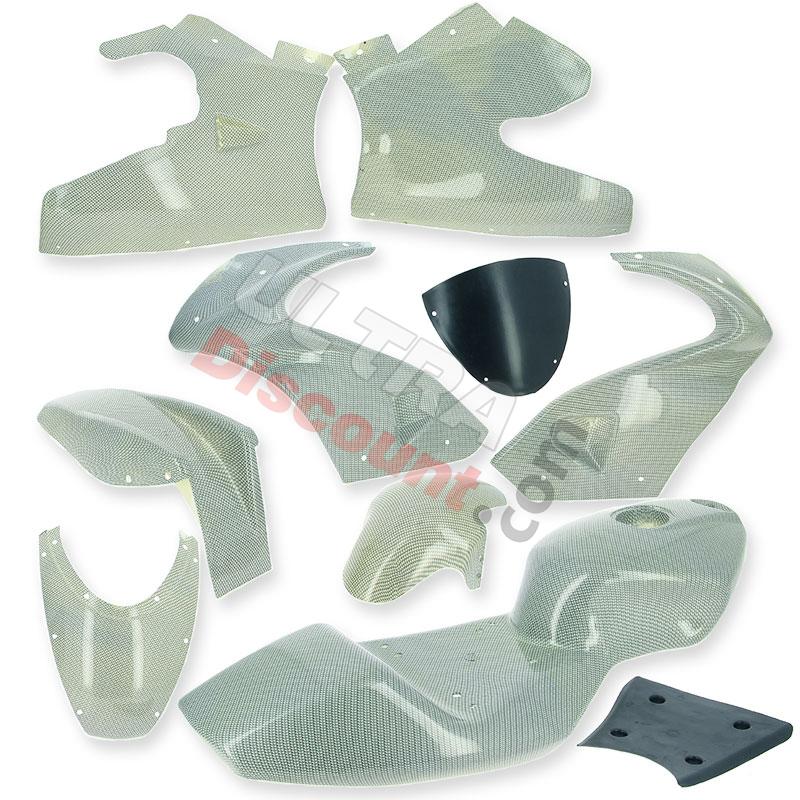 Carena Carbonio Special Edition per mini 47-49cc (bianca), Ricambi Mini Moto