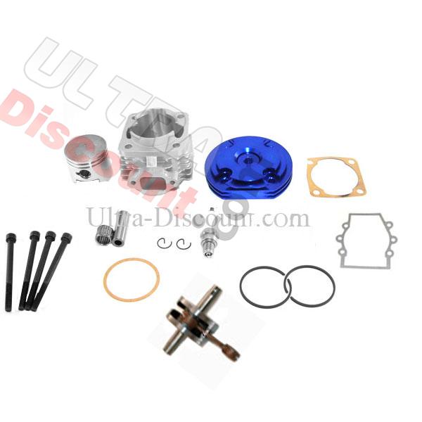 Kit 53cc 4 transferts + albero motore asse 10 mm (tipo B, blu), Ricambi Mini Moto