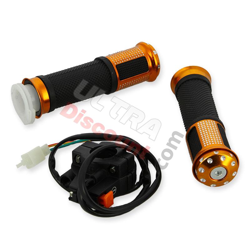 Maniglie tiuning con interruttore spegnimento oro per Ricambi Pit Bike, Ricambi Pit Bike Maniglie tiuning con interruttore spegnimento oro per Ricambi Pit Bike, Ricambi Pit Bike