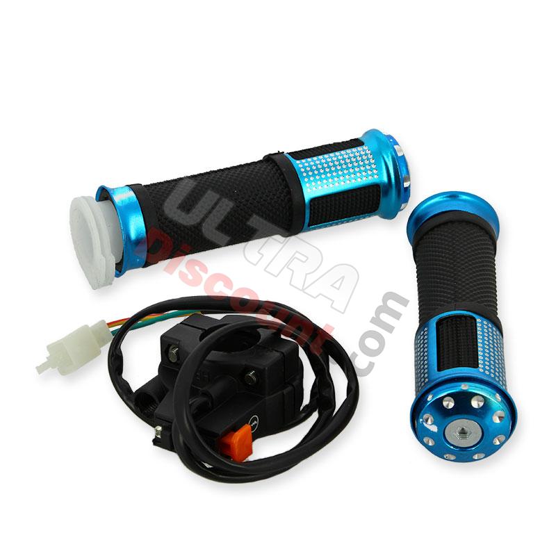 Maniglie tiuning con interruttore spegnimento blu per mini quad, Ricambi mini quad Maniglie tiuning con interruttore spegnimento blu per mini quad, Ricambi mini quad