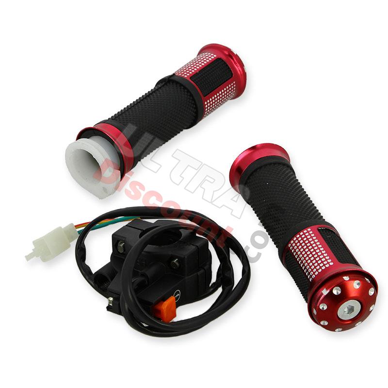 Maniglie tiuning con interruttore spegnimento Rosso per Ricambi Pit Bike, Ricambi Pit Bike Maniglie tiuning con interruttore spegnimento Rosso per Ricambi Pit Bike, Ricambi Pit Bike