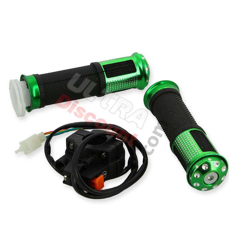 Maniglie tiuning con interruttore spegnimento verde per pocket supermot, Ricambi pocket supermoto Maniglie tiuning con interruttore spegnimento verde per pocket supermot, Ricambi pocket supermoto
