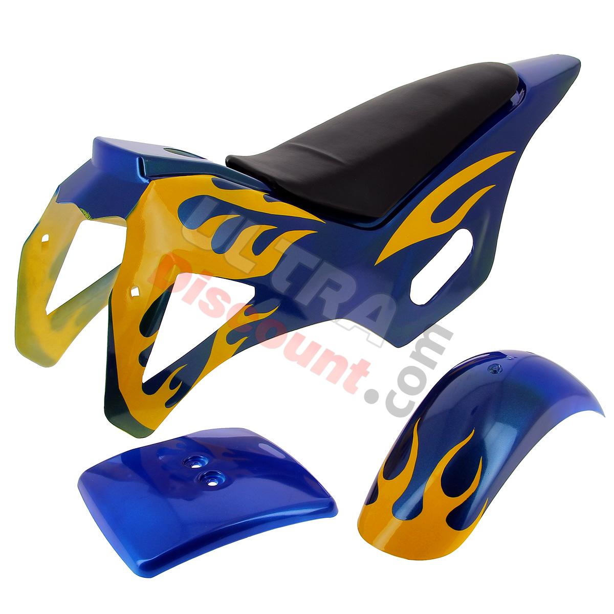 Carena per mini moto cross (Blu-giallo, tipo 1), Ricambi Mini moto cross Carena per mini moto cross (Blu-giallo, tipo 1), Ricambi Mini moto cross