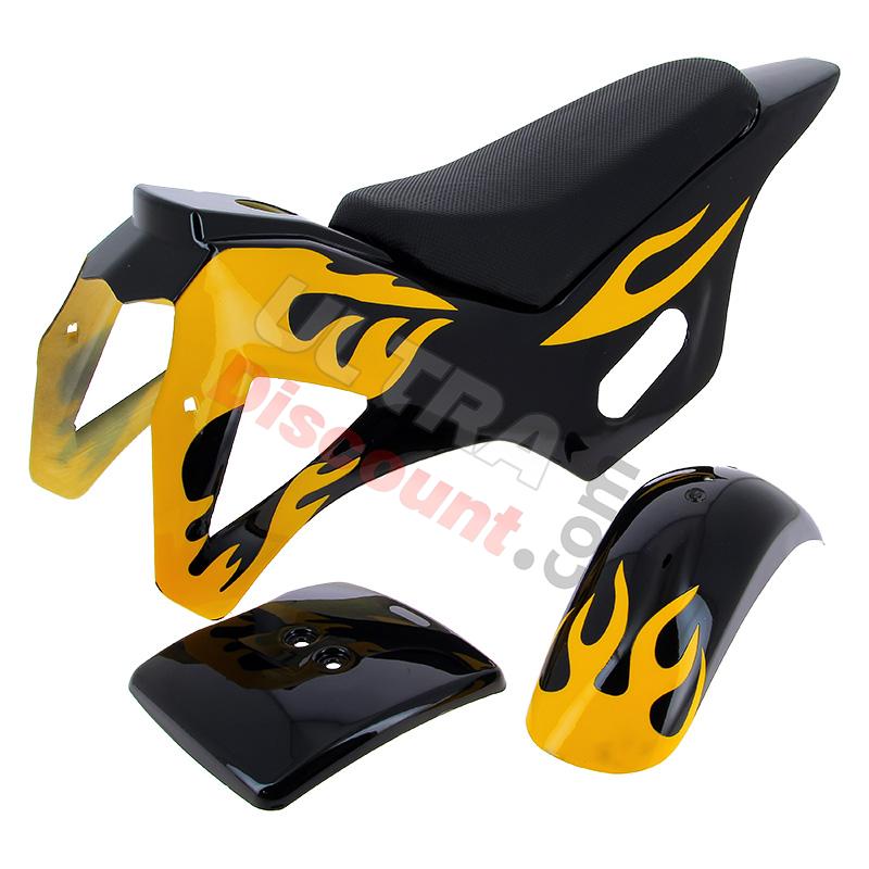 Carena per mini moto cross (Nero-gialla, tipo 1), Ricambi Mini moto cross Carena per mini moto cross (Nero-gialla, tipo 1), Ricambi Mini moto cross
