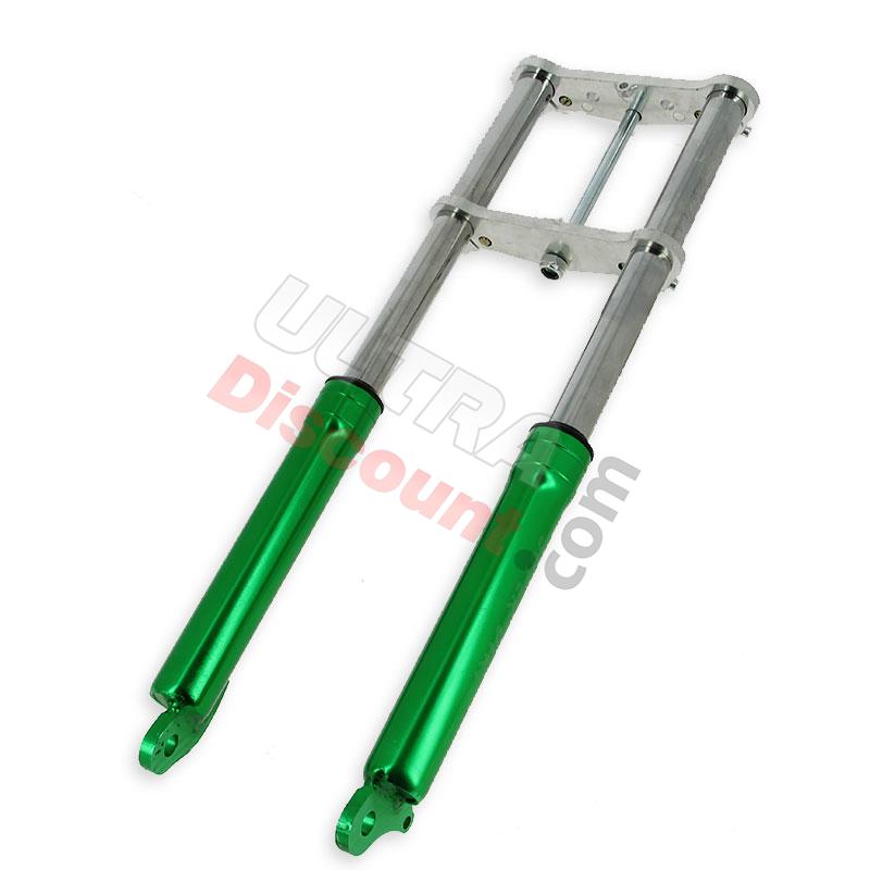 Forcella per mini moto Supermotard verde, Ricambi pocket supermoto