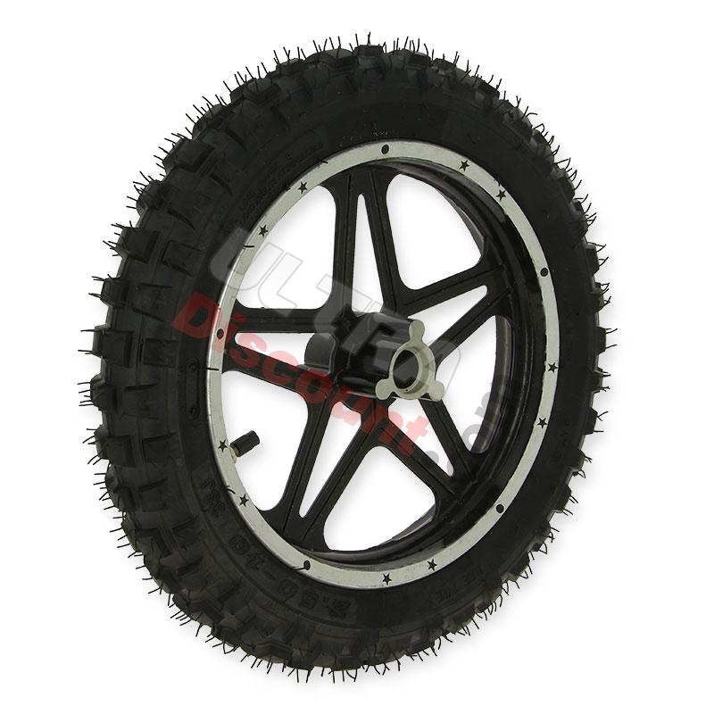 Ruota anteriore completa nero per mini moto cross (10'', tipo 1), Ricambi Mini moto cross Ruota anteriore completa nero per mini moto cross (10'', tipo 1), Ricambi Mini moto cross