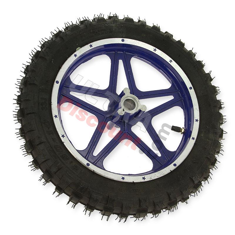 Ruota anteriore completa blu per mini moto cross (10'', tipo 1), Ricambi Mini moto cross Ruota anteriore completa blu per mini moto cross (10'', tipo 1), Ricambi Mini moto cross
