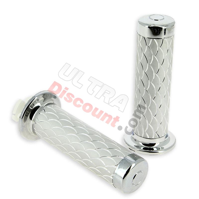Manopole squamate (argento), Ricambi Mini moto cross Manopole squamate (argento), Ricambi Mini moto cross