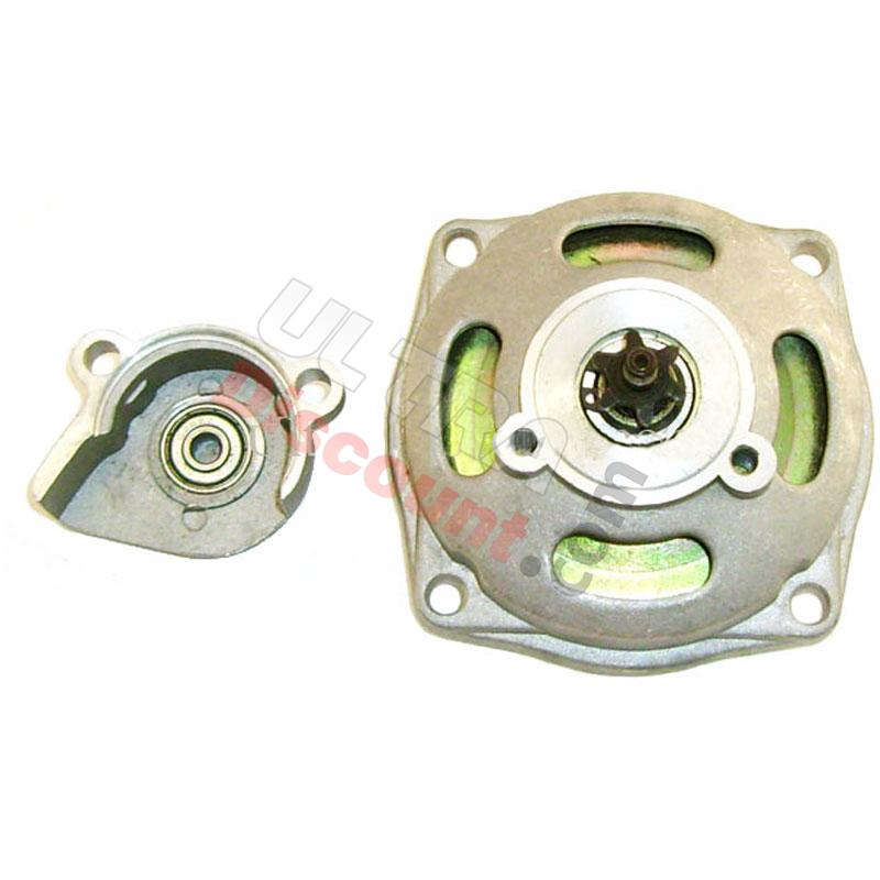 Campana frizione + coperchio + pignone a 7 denti TF8 maglie grosse, Ricambi pocket supermoto