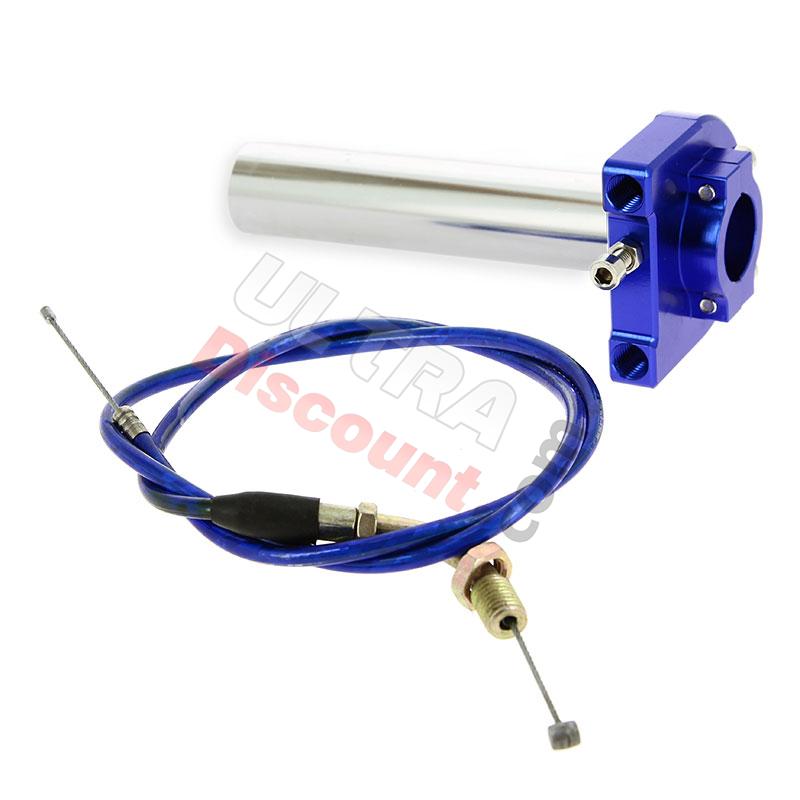 Manopola acceleratore rapida di qualità + cavo (blu), Ricambi pocket supermoto Manopola acceleratore rapida di qualità + cavo (blu), Ricambi pocket supermoto