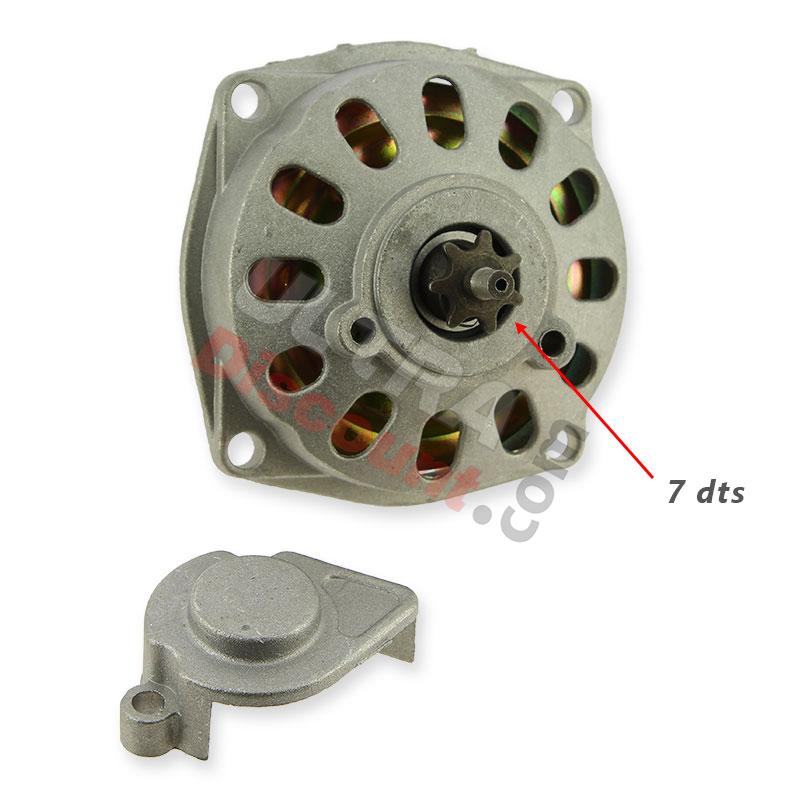 Campana frizione + coperchio + pignone a 7 denti TF8, Ricambi pocket supermoto