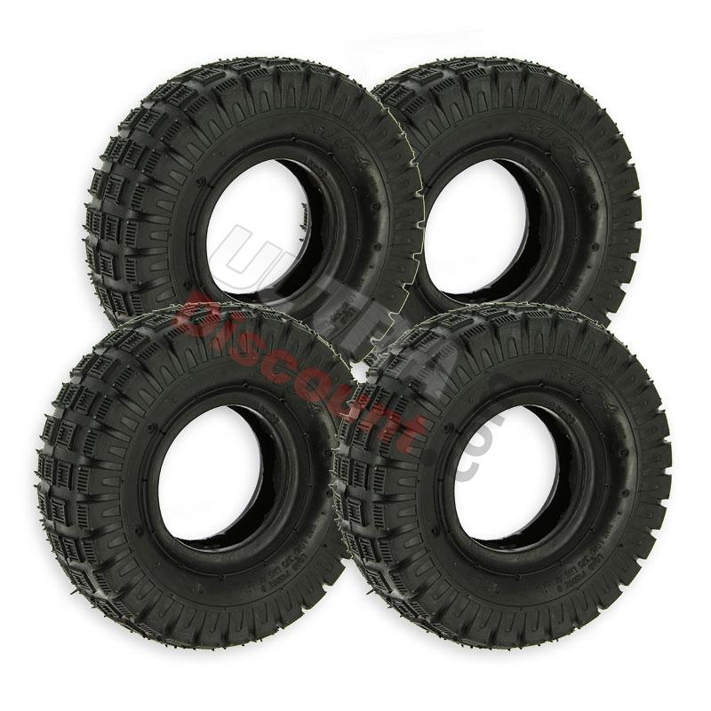 Kit di 4 pneumatici 3.00-4 con tacchetti per mini quad, Ricambi mini quad Kit di 4 pneumatici 3.00-4 con tacchetti per mini quad, Ricambi mini quad