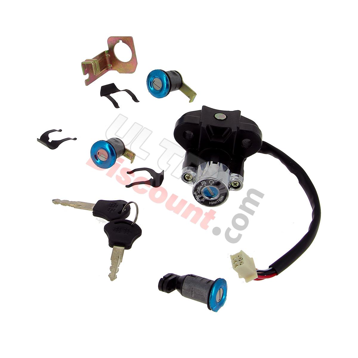 Blocchetto accensione completo per scooter cinese 125cc (tipo 3), Parti di scooter cinesi Blocchetto accensione completo per scooter cinese 125cc (tipo 3), Parti di scooter cinesi