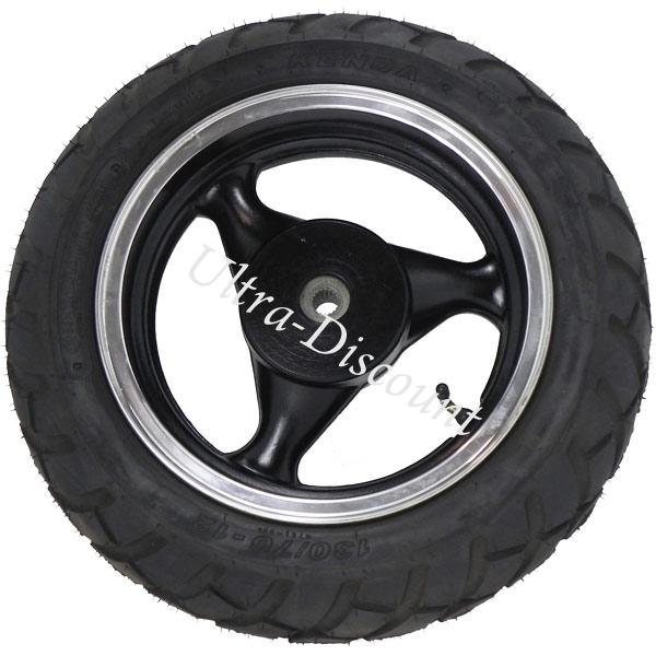 Ruota posteriore completa per Scooter cinese (Nero - tipo 1), Parti di scooter cinesi Ruota posteriore completa per Scooter cinese (Nero - tipo 1), Parti di scooter cinesi