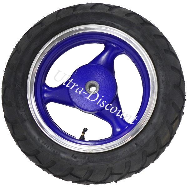 Ruota posteriore completa per Scooter cinese (blu - tipo 1), Parti di scooter cinesi Ruota posteriore completa per Scooter cinese (blu - tipo 1), Parti di scooter cinesi