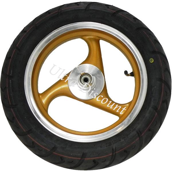 Ruota anteriore completa per Scooter cinese (Oro - tipo 3), Parti di scooter cinesi Ruota anteriore completa per Scooter cinese (Oro - tipo 3), Parti di scooter cinesi
