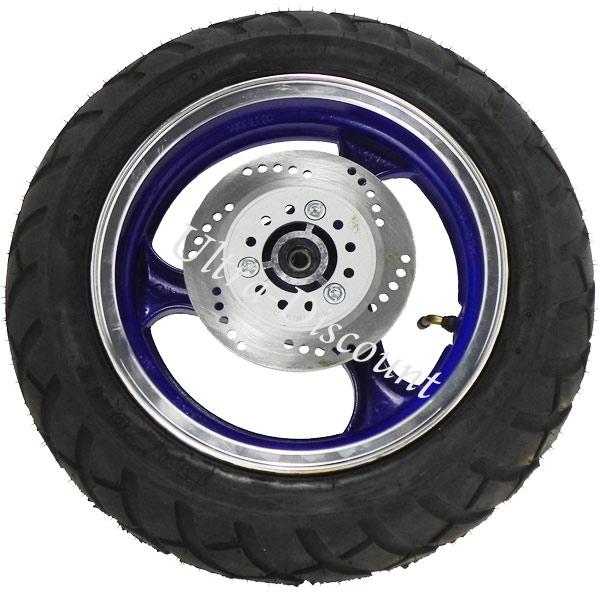 Ruota anteriore completa per Scooter cinese (blu - tipo 1), Parti di scooter cinesi Ruota anteriore completa per Scooter cinese (blu - tipo 1), Parti di scooter cinesi