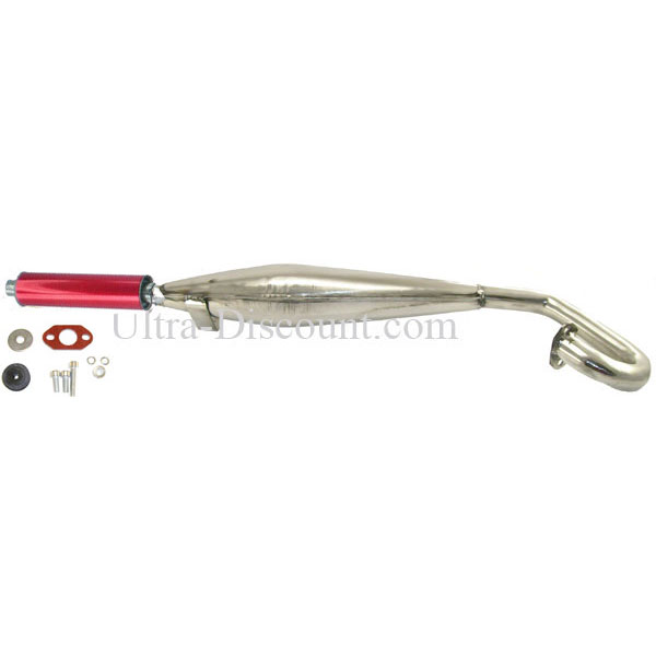 Marmitta tuning Inox per mini quad (tipo 1, rossa), Ricambi mini quad Marmitta tuning Inox per mini quad (tipo 1, rossa), Ricambi mini quad
