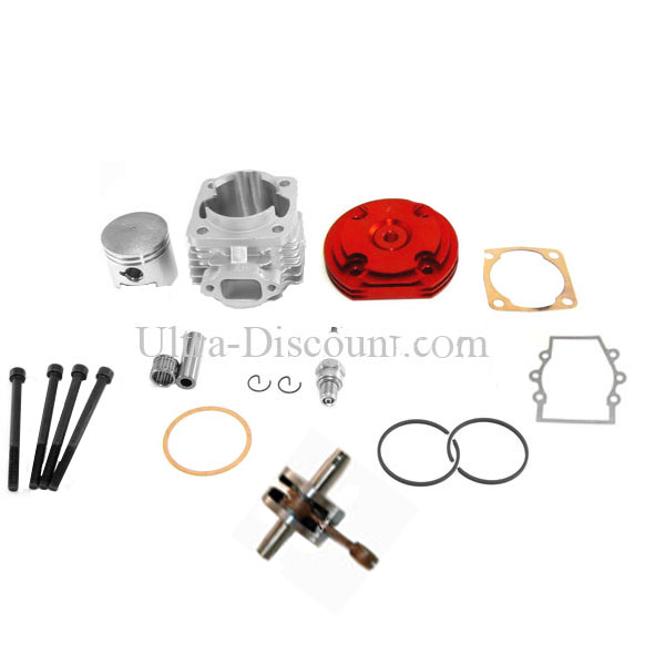 Kit 53cc 4 transferts + albero motore asse 12 mm (tipo B, Rosso), Ricambi mini quad