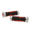 Coppia manopole Grip fiamma (Rosso-Nero) Typo 3 Pocket Bike, Ricambi Mini Moto