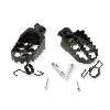 Pedane poggiapiedi in acciaio per Pit Bike (Tuning, nere), Ricambi Pit Bike