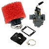 Carburatore di 19mm per mini moto MTA4 + filtro rosso, Ricambi Pocket Blata MT4