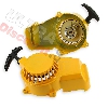 Avviamento a strappo in alluminio + Pignone in alluminio per mini moto - Giallo, Ricambi Mini Moto