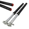 Steli forcella di Alte Qualità 735mm, regolazione unica, asse di 12mm - Nero, Ricambi Pit Bike
