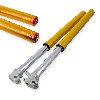 Steli forcella di Alte Qualità 735mm, regolazione unica, asse di 15mm - Oro, Ricambi Pit Bike