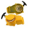 Avviamento a strappo in alluminio + Pignone in alluminio per mini Quad - giallo, Ricambi mini quad