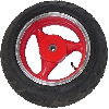 Ruota posteriore completa per Scooter cinese (rosso - tipo 1), Parti di scooter cinesi