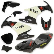 Carena per mini moto 47-49cc (nera-bianco)