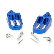 Pedane poggiapiedi in acciaio per Pit Bike (Tuning, blu)