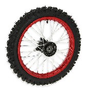 Ruota anteriore 14'' completa per Pit Bike AGB29 (rossa)