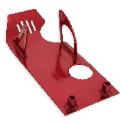 Piastra inferiore motore per Pit Bike avente un motorino di avviamento (rossa)
