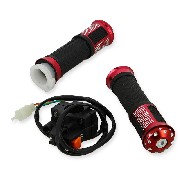 Maniglie tiuning con interruttore spegnimento Rosso per Ricambi Pit Bike