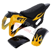 Carena per mini moto cross (Nero-gialla, tipo 1)