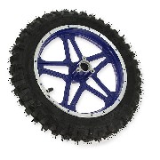 Ruota posteriore completa blu per mini moto cross (10'', tipo 1)