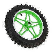 Ruota anteriore completa verde per mini moto cross (10'', tipo 1)