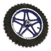 Ruota anteriore completa blu per mini moto cross (10'', tipo 1)