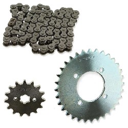 Kit di trasmissione: catena + pignone + ruota dentata per Skymini skybongo ST125-8/8A