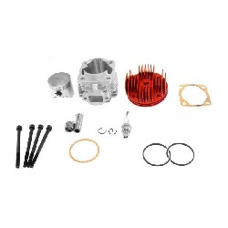 Kit mini moto 49cc 4 transferts asse di 10 mm (tipo A, rosso)