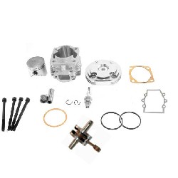 Kit 53cc 4 transferts + albero motore asse 12 mm (tipo B, Alu), Ricambi pocket supermoto