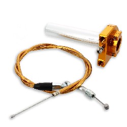 Manopola acceleratore rapida di qualità + cavo (oro), Ricambi Pit Bike
