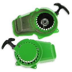 Avviamentoper mini moto a strappo in alluminio + Pignone in alluminio - Verde