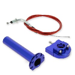 Manopola acceleratore rapida di qualità BLU + cavo (Rosso), Ricambi Mini Moto