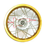 Cerchio posteriore per Pit Bike 10'' (tipo 2, oro)