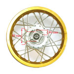 Cerchio posteriore per Pit Bike 14'' (tipo 3, oro) Bilder 2 Cerchio posteriore per Pit Bike 14'' (tipo 3, oro) Bilder 2